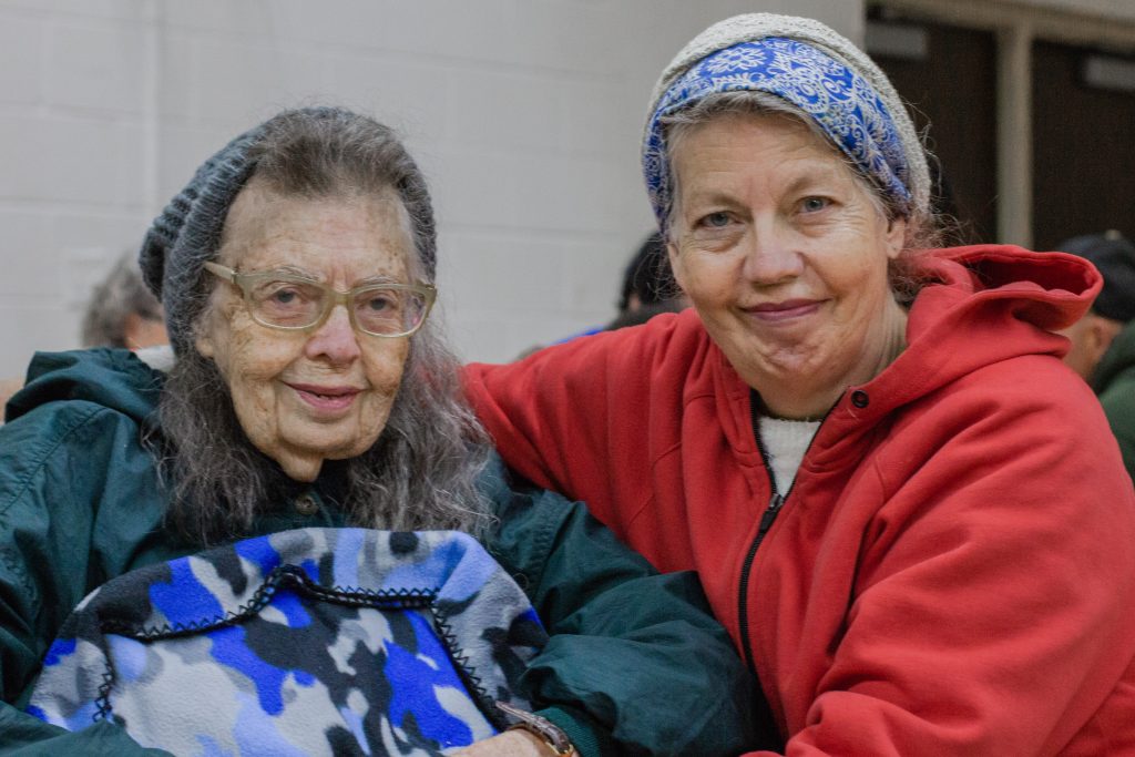 Pam and her mother on the day they came to IDignity